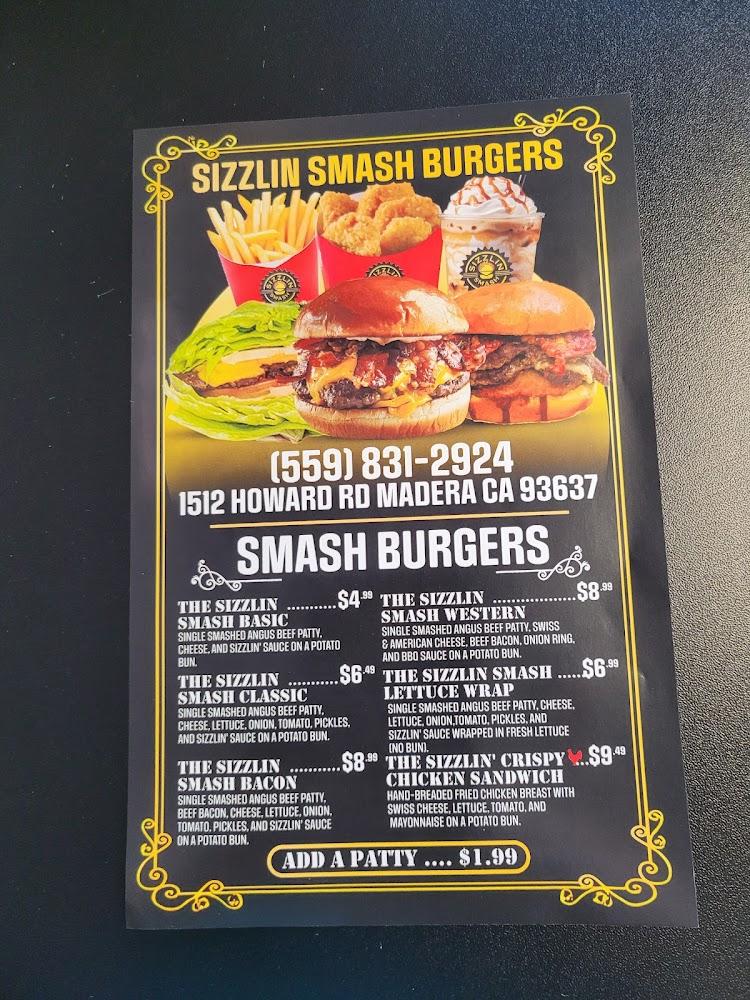 Sizzlin Smash Burgers Menu image 3
